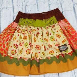 🔵BOGO FREE🔵 Persnickety Owl Skirt Girl's Cotton Sz L (5-6 yrs old)